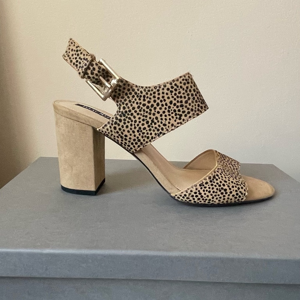 NWT Isaac Mizrahi x highline adjustable ankle strap, block heel sz 10